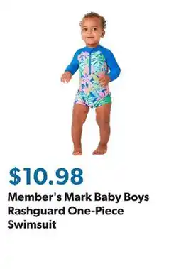 Sam's Club Member's Mark Baby Boys Rashguard One-Piece Swimsuit offer