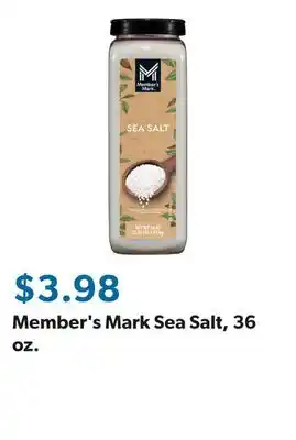 Sam's Club Member's Mark Sea Salt, 36 oz offer