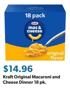 Sam's Club Kraft Original Macaroni and Cheese Dinner 18 pk offer