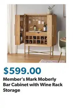 Sam's Club Member's Mark Moberly Bar Cabinet with Wine Rack Storage offer