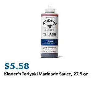 Sam's Club Kinder's Teriyaki Marinade Sauce, 27.5 oz offer