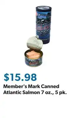 Sam's Club Member's Mark Canned Atlantic Salmon 7 oz., 5 pk offer