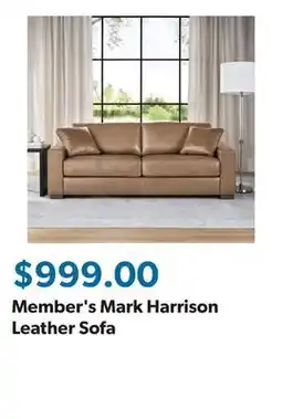 Sam's Club Member's Mark Harrison Leather Sofa offer