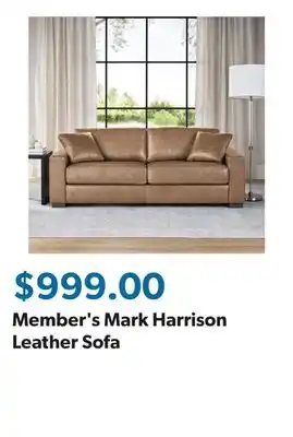 Sam's Club Member's Mark Harrison Leather Sofa offer