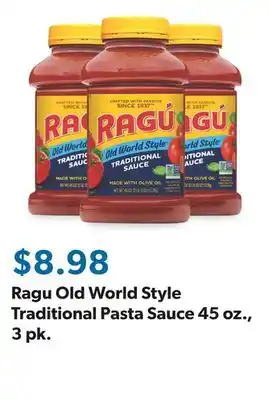 Sam's Club Ragu Old World Style Traditional Pasta Sauce 45 oz., 3 pk offer