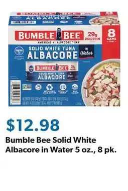 Sam's Club Bumble Bee Solid White Albacore in Water 5 oz., 8 pk offer