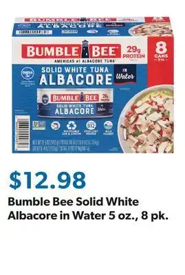 Sam's Club Bumble Bee Solid White Albacore in Water 5 oz., 8 pk offer