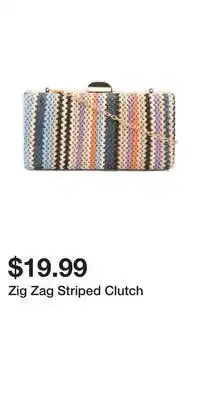 TJ Maxx Zig Zag Striped Clutch offer