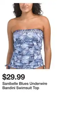 TJ Maxx Sanibelle Blues Underwire Bandini Swimsuit Top offer