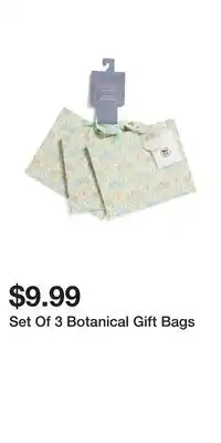 TJ Maxx Set Of 3 Botanical Gift Bags offer