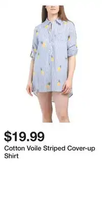 TJ Maxx Cotton Voile Striped Cover-up Shirt offer