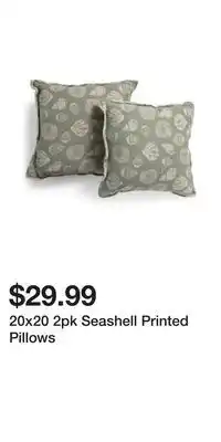 TJ Maxx 20x20 2pk Seashell Printed Pillows offer