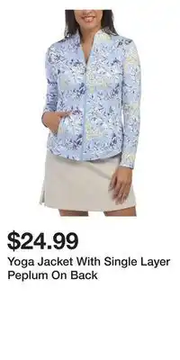 TJ Maxx Yoga Jacket With Single Layer Peplum On Back offer