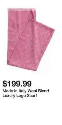 TJ Maxx Made In Italy Wool Blend Luxury Logo Scarf offer