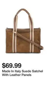 TJ Maxx Made In Italy Suede Satchel With Leather Panels offer