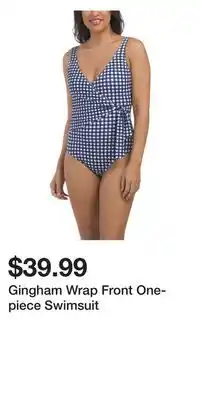 TJ Maxx Gingham Wrap Front One-piece Swimsuit offer