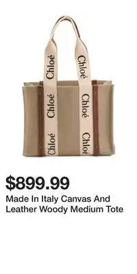 TJ Maxx Made In Italy Canvas And Leather Woody Medium Tote offer