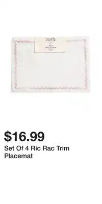 TJ Maxx Set Of 4 Ric Rac Trim Placemat offer