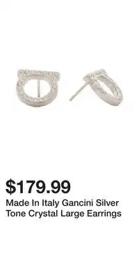 TJ Maxx Made In Italy Gancini Silver Tone Crystal Large Earrings offer