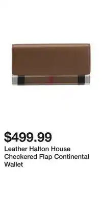 TJ Maxx Leather Halton House Checkered Flap Continental Wallet offer