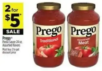 Dollar General Prego Pasta Sauce offer