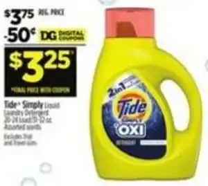 Dollar General Tide Simply Liquid Laundry Detergent offer