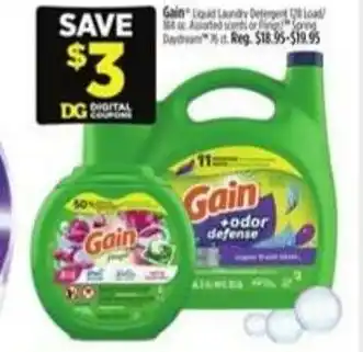 Dollar General Gain Liquid Laundry Detergent offer