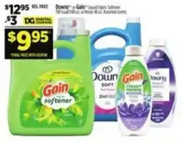 Dollar General Downy or Gain Liquid Fabric Softener offer