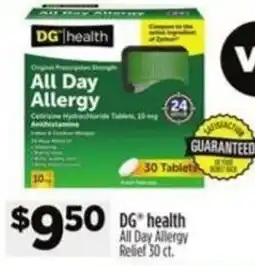 Dollar General DG health All Day Allergy Relief offer