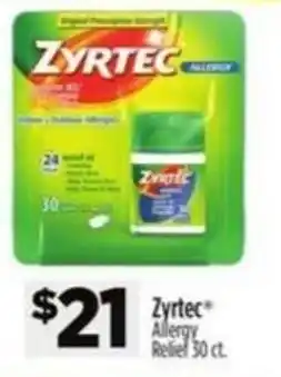 Dollar General Zyrtec Allergy Relief offer