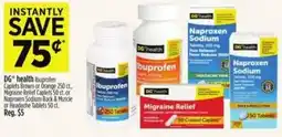 Dollar General DG health Ibuprofen Caplets Brown or Orange offer