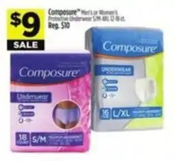 Dollar General Composure Men's or We Protective Underwear offer