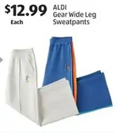 Aldi ALDI Gear Wide Leg Sweatpants offer