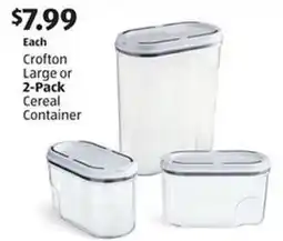 Aldi Crofton Large or 2-Pack Cereal Container offer