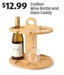 Aldi Crofton Wine Bottle and Glass Caddy offer