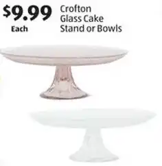 Aldi Crofton Glass Cake Stand or Bowls offer