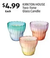 Aldi KIRKTON HOUSE Two-Tone Glass Candle offer