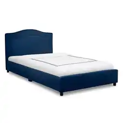 Walmart Delta Children Upholstered Twin Bed, Navy Blue offer