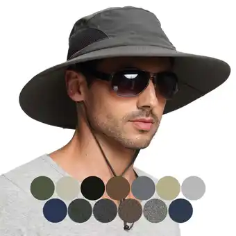 Walmart EINSKEY Sun Hat Waterproof Boonie Hat,Wide Brim Bucket Hat Dark Grey,for Fishing Hiking Camping offer