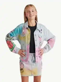 Walmart Justice Girls Ring Pop Bazooka Collab Denim Jacket, Sizes XS-XLP offer