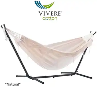 Walmart Vivere's Double Deluxe Natural with Fringe Hammock Combo with 9ft Stand offer