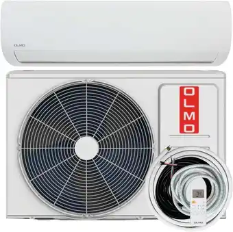 Walmart OLMO 9000 BTU 115V Wall Mounted Mini Split Heat Pump Air Conditioner With 16ft Kit Cover 400 Sq Ft offer