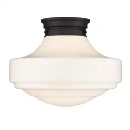 Walmart Golden Lighting Ingalls 1-Light Metal Large Semi-Flush Mount in Black/White offer