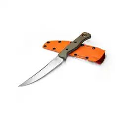 Walmart Benchmade 15500-3 Meatcrafter Plain Edge Fixed Blade Knife Green G-10 6.08 offer