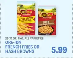 Kings Food Markets ORE-IDA FRENCH FRIES OR HASH BROWNS offer