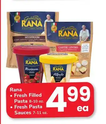 ACME Rana, Fresh Filled Pasta 8-10 oz., Fresh Pasta Sauces 7-11 oz offer