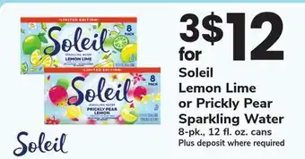 ACME Soleil Lemon Lime or Prickly Pear Sparkling Water offer