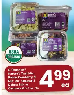 ACME O Organics Nature's Trail Mix, Raisin Cranberry & Nut Mix, Omega-3 Deluxe Mix or Cashews offer