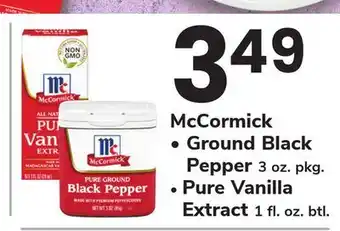 ACME McCormick Ground Black Pepper 3 oz. pkg. Pure Vanilla Extract 1 fl. oz. btl offer