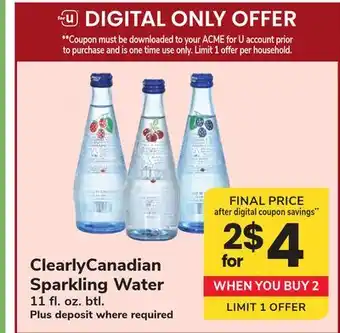 ACME ClearlyCanadian Sparkling Water offer